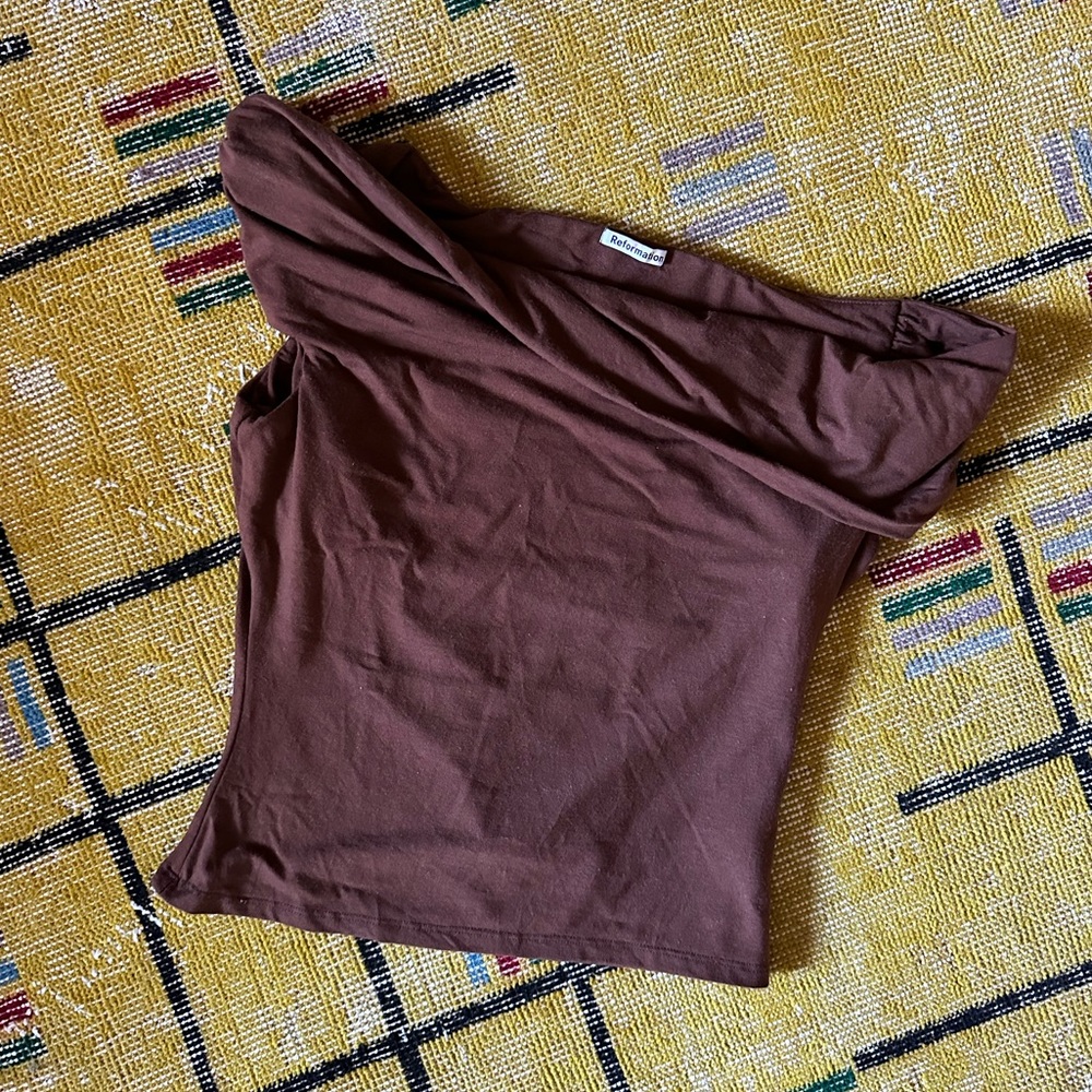 Reformation Cello Knit Top in Chestnut